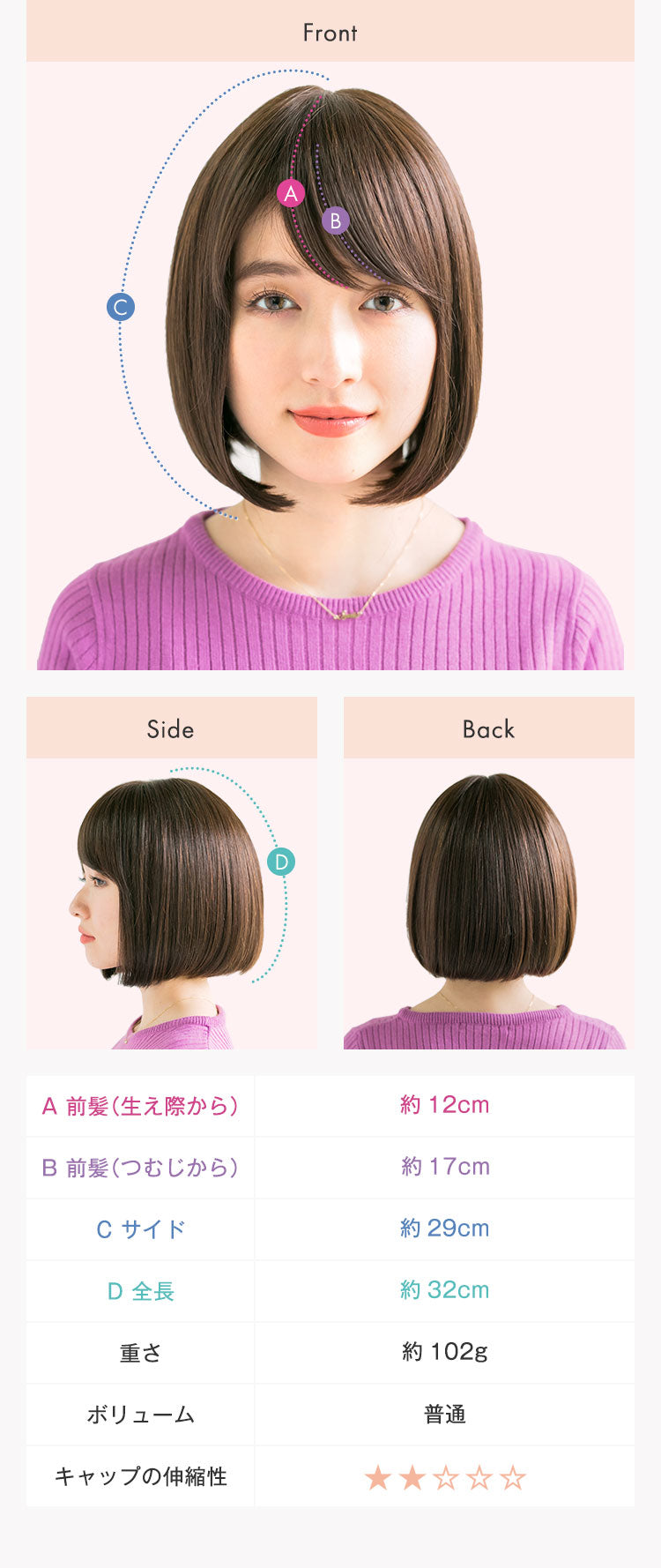 天使のボブ人毛MIX