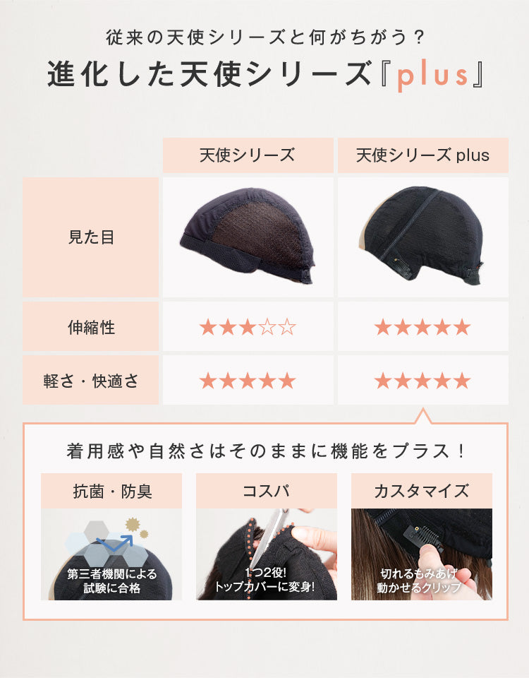 天使のオリビアショートplus人毛MIX