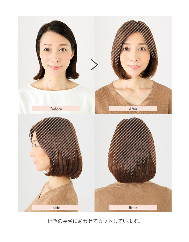 ヘアピース_ロングストレートplus人毛100%