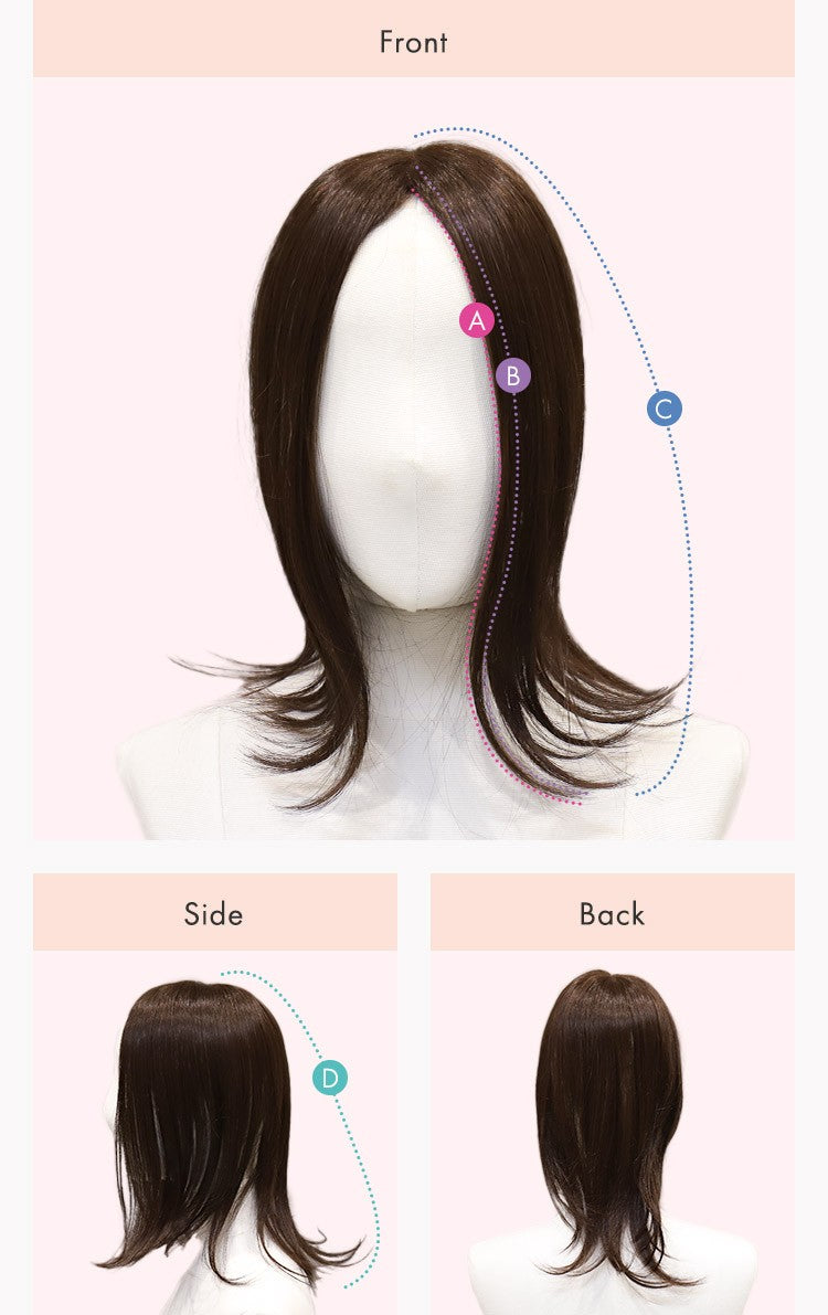 天使のヘアピースワイド_フリーリー人毛MIX
