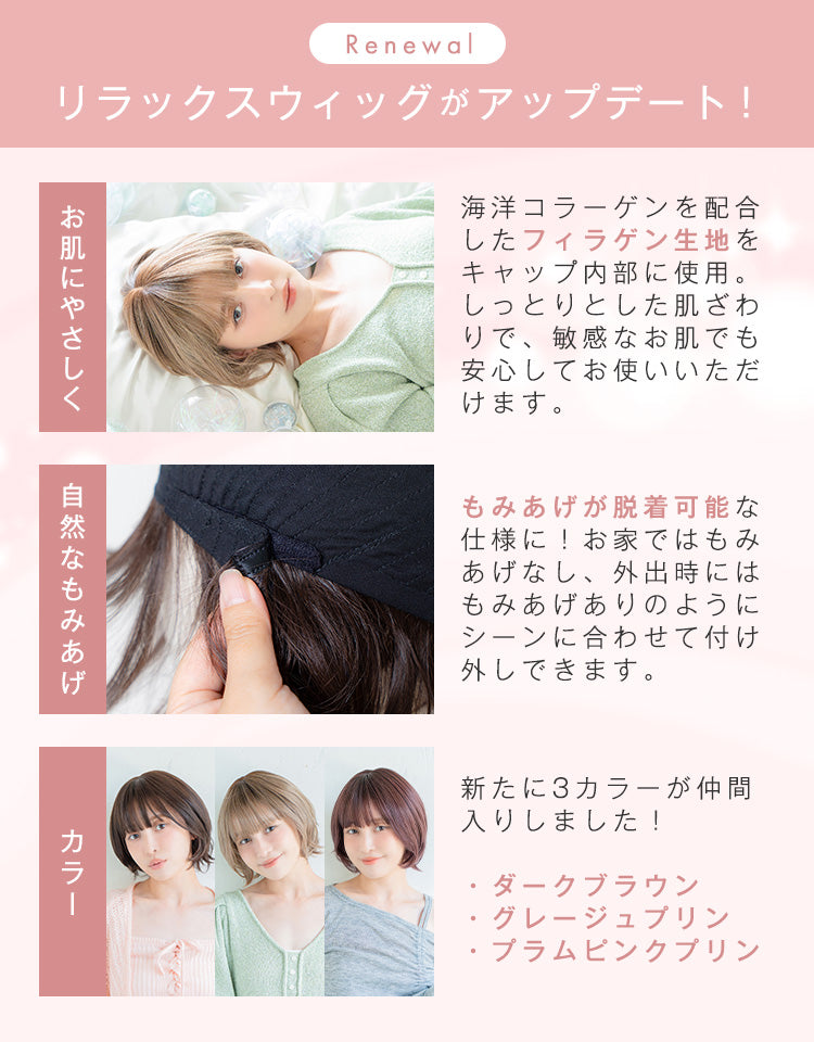 潤リラックスウィッグ_ラテショート