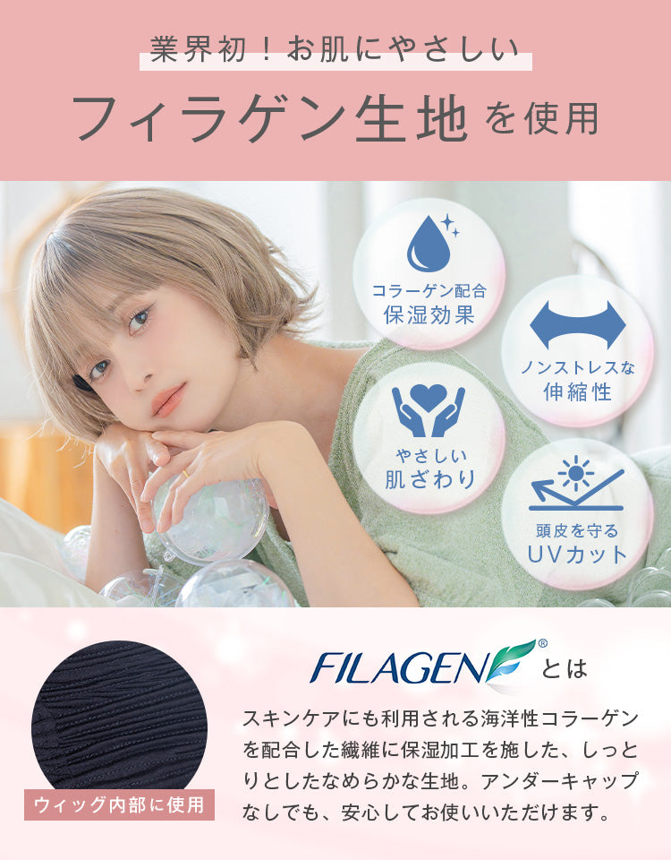 潤リラックスウィッグ_ラテショート