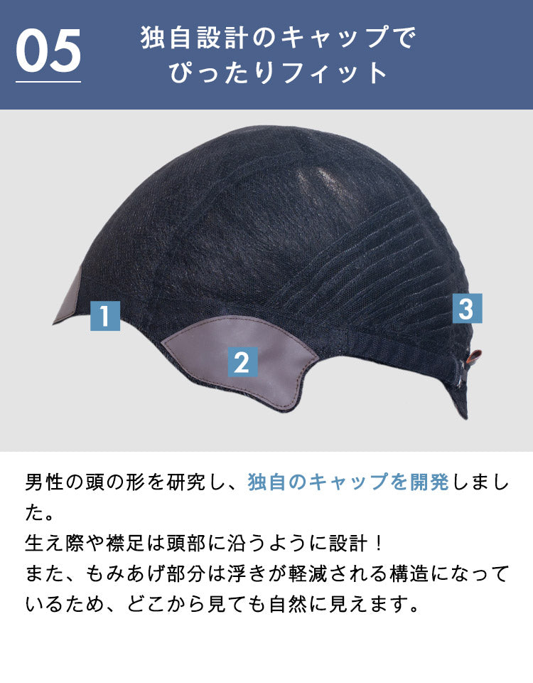 【メンズパンフ表紙掲載】ソリッドショート人毛MIX