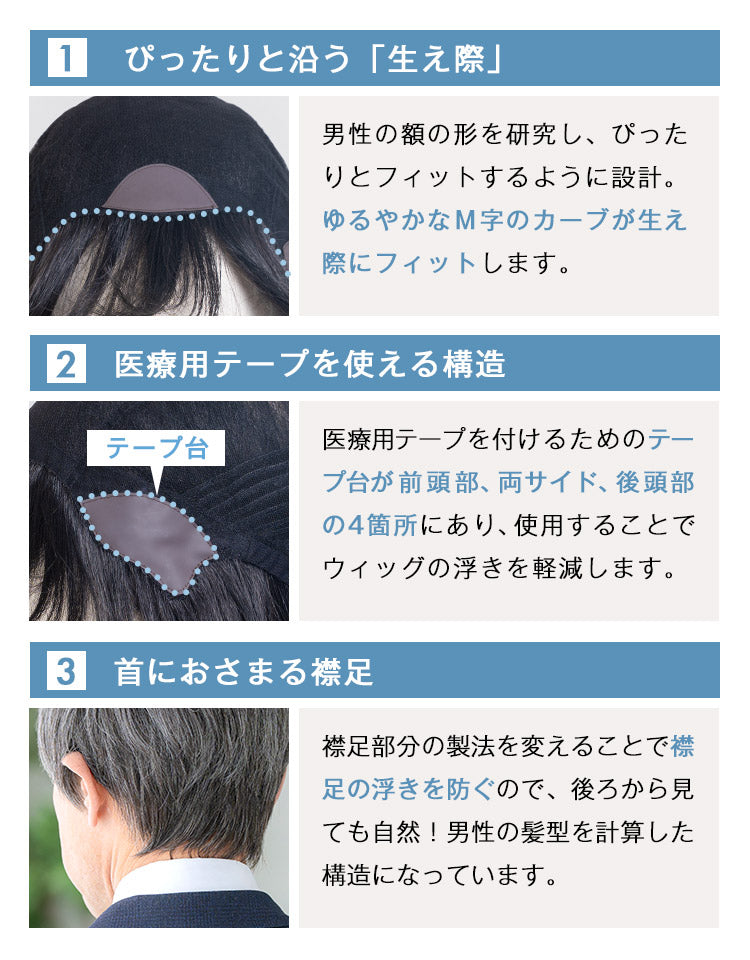 【メンズパンフレット掲載】エリートショート人毛MIX