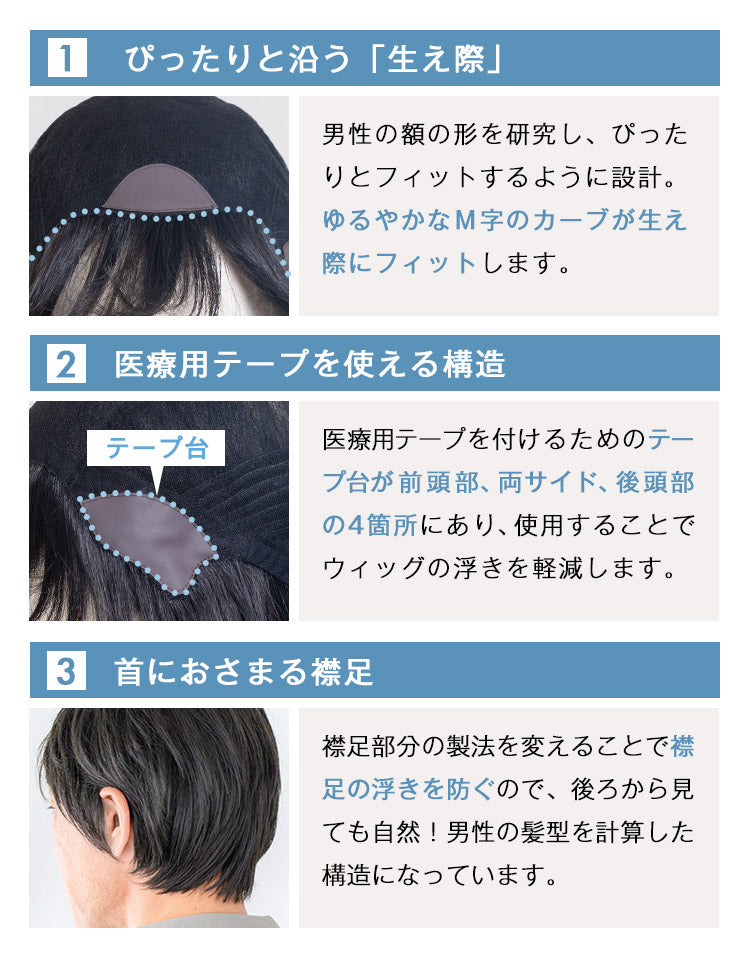 【メンズパンフレット掲載】エグゼショート人毛MIX