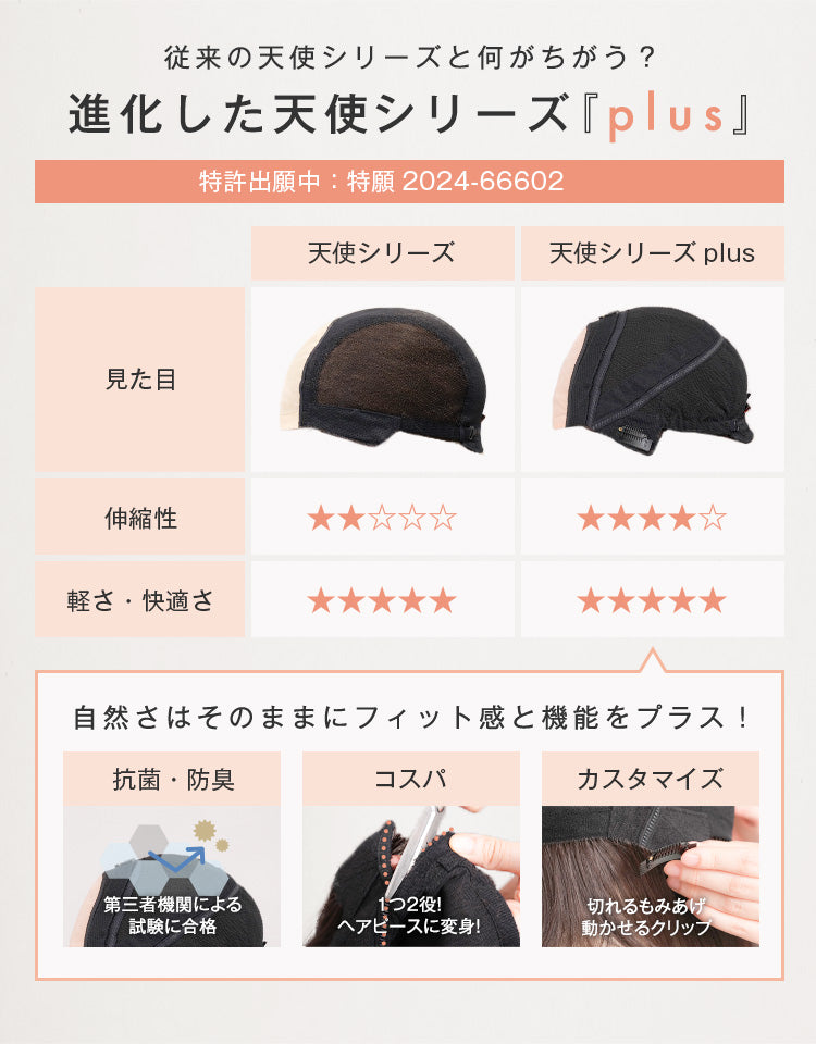 天使のチアボブplus人毛MIX